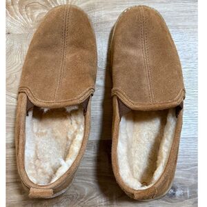 Minnetonka Twin Gore Sheepskin Slippers Men’s 10 NWOT Leather Shearling Comfort